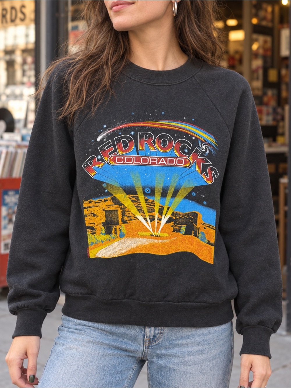 Vintage Red Rocks Colorado Graphic dead stock Crewneck Sweatshirt